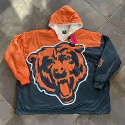 NWT FOCO NFL Team Reversible Oversized Sherpa Lined Hoodie Sweatshirt AOP Logo