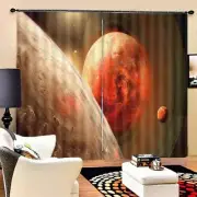 Intimate Red Planet 3D Curtain Blockout Photo Printing Curtains Drape Fabric