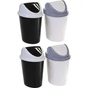 4x Boxsweden Trash Bin Desktop 2.3L w/ Swing Lid Garbage Can Waste Basket Asst.