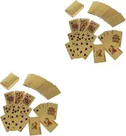 ifundom 2sets Funny Gold Foil Poker Cards for Home Bar and Office Entertainment Single-Sided Color Plaid Design for Parties and Family Games