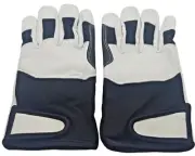 Mechanic Gloves, Genuine Goatskin Gloves - Double Palm welding, Grey&Black, 1 pr