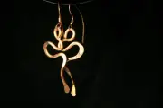 Hammered Copper Double Helix Earrings by Listed American Artist E.J. Gold
