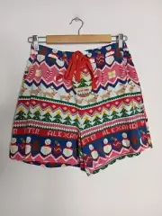 Peter Alexander Christmas Print Pyjama Shorts Womens L Large Fair Isle Graphic