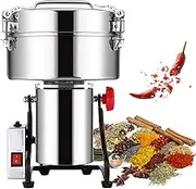 Electric Spice Grinder 3000g, Stainless Steel Herb Grinder with Commercial Motor, 270° Swing Grinding, Overload Protection, 4.5kw Grain Grinder for Nut Herb Spice Cereal Sesame