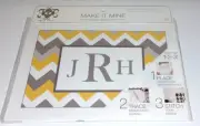Truly Yours Make It Mine Needlepoint & Monogram Kits 7x10 Grey Yellow Chevron