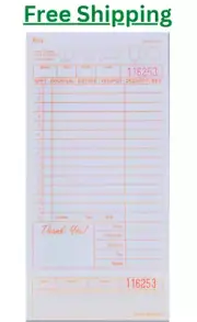2000 CASE 2 Part Tan White Carbonless Guest Check Bottom Receipt Pad Restaurant