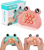 ALTGOU Pop Fidget Toy It Game, Handheld Game, Sensory Fidget Toy for Adult Children Aged 5-12, Electronic Quick Push Game, Birthday Gift for Boys and Girls Aged 5 and Above (Pink)