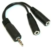 Aux 3.5mm Male Plug to Dual 2 Female 3.5mm Splitter Adapter Cable