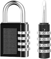 AIMALL 2PCS 4 Digit Combination Lock Key Security Padlock Anti Rust Weather Proof Locks