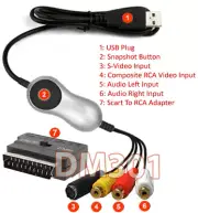 Scart RCA A/V S-Video To USB DVR Adapter MPEG Recorder Editor