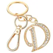 Keychain for Women Purse Charms for Handbags Crystal Alphabet Initial Letter:d