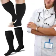 4XL Wide Plus Size Compression Socks Open Toe/Full Toe Nurse Socks for Women Men
