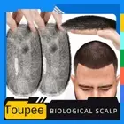 Buzz Cut PU Skin Scalp Bald Toupee 100% REMY Human Hair Replacement System Mens
