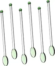 BRIGHTFUFU Beautiful Glass Stirring Rods Set Spoon for Mixed Drinks Teas Cocktails for Parties and Events