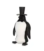 Melrose 19" Casino Royale Black White Bead Christmas Penguin Hat and Bow Tie