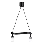 ACKJA / MOLNART pendant lamp with light bulb, wave shaped black/tube-shaped patterned