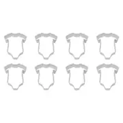 8x R&M Baby Bodysuit Cookie Cutter Polyresin Coated Steel Bake Mould 10cm White