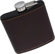 UPKOCH Stainless Steel Flask with Leather Wrap for Leakproof Portable Liquor Container Design for Camping and Hiking