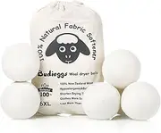 (White-XL) - Wool Dryer Balls Organic XL 6-Pack,100% Natural Fabric Softener Reusable,Baby Safe & Hypoallergenic,Reduce Wrinkles & Drying Time, Chemical Free Handmade,Premium New Zealand Wool Unscented (White-XL)