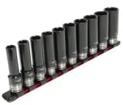 TTI 1/4" DRIVE METRIC IMPACT SOCKET SET TT14D10ISSM 10Pcs 4-13mm Polished Finish