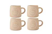 4PK Mikasa 400ml Eat Sleep Tea Repeat Coffee Mug Cup Stoneware Drinkware Orange