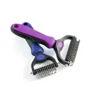 Grooming Rake for Dogs & Cats, Double-Sided Deshedding Brush, Extra-Wide Dema...