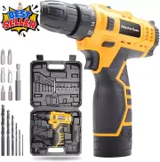 Masterspec 12V Cordless Drill Driver Screwdriver Accessories W/Battery Charger