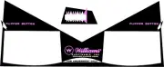 Williams 1968 Ding Dong Pinball Machine Apron Decal Set
