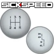 WHITE OL' SKOOL SHIFT KNOB/TRANSFER CASE SET FOR 5 SPEED JEEP YJ GEAR SHIFTER (for: Jeep)
