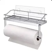 Carry360 Adhesive Paper Towel Holder Shelf,Wall Mounted Paper Towel Roll Rack...