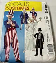 McCall's M 6143 Costume Pattern Uncle Sam Abe Lincoln Statue Liberty Small 32-34