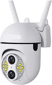 4MP Dual-Lens WiFi Surveillance Outdoor Waterproof Camera 10X Digital Zoom Security CCTV Camera Full Color Night Vision(Cam)