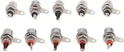 Baoblaze 10-Pack RCA Female Socket Connector Chassis Panel Mount Adapter for Amplifier Audio Terminal RCA Plug