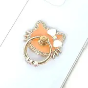 Puppy Concepts Bling Rhinestone Finger Phone Ring Holder Stand Grip Rotate 360° Compatible with iPhone Compatible with Samsung (Kitty Pink)