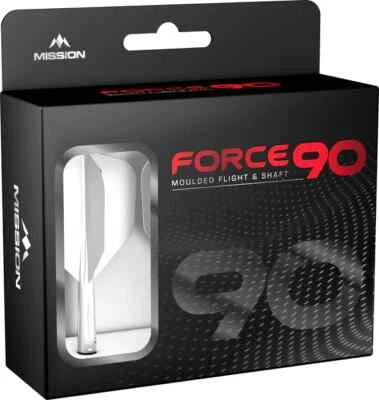 New - Mission Force 90 All-in-One No6 White One Piece Flight & Stem Darts System