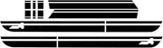 Car Hood Decal Bonnet Band Rear Trunk Body Kit Side Stripes Skirt Sticker Compatible for MINI Countryman F60 Compatible for Cooper JCW Accessories(The whole set,Glossy black)