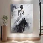 Hand Painted Wall Art Portrait Woman Oil Painting On Canvas Custom Vintage Female dancer girl oil Painting Living Room Wall Decor Modern Wall Art Home Decorat