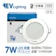 (4入) EVERLIGHT億光 LED 星皓 7W 865 白光 全電壓 9cm 崁燈_ EV430169