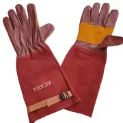 Rose Pruning Long Leather Gardening Gloves for Women/Men Thorn Proof,Cactus B...