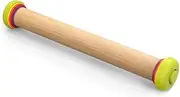 [Joseph Joseph] PrecisionPin - Rolling Pin with adjustable pastry thickness, Baking and dough rollers, Beech Wood, Multicolour