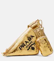 [Prada] Prada Triangle sequin shoulder bag One Size gold
