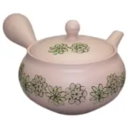 Teapot Kyusu Tokoname - AKIRA - Pink - 300 ml/cc - Stainless Mesh - Floral