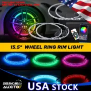 4x15.5'' Double Row Wheel LED Ring Lights Color Bluetooth RGB Rim Lights lamp US