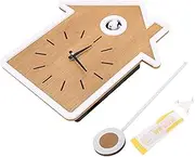 Natudeco Wall Clock Swing Clock Cuckoo Clock Reportage Clock Modern Nordic Style for Home Office Bedroom Living Room (White)