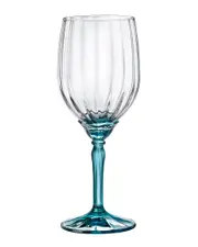 Bormioli Rocco Set of 4 Florian 12.8oz Blue White Wine/Spritz Glasses