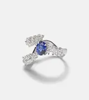 [Yeprem] Yeprem Golden Strada 18kt white gold ring with sapphire and diamonds N gold