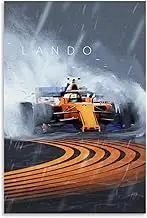 F1 Poster Formula Racing Car Lando Norris Miami Cover Canvas Painting Wall Art Picture Home Decor Print For Bedroom Living Room Dorm Study Bar Office 12x18inch(30x45cm)