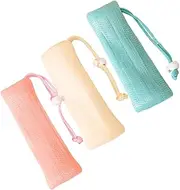 NOLITOY 3pcs Multi-layer Handmade Soap Bar Soap Pouches for Travel Bathing Soap Savers Lanyard