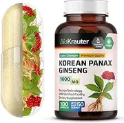 Korean Red Ginseng - Organic Panax Root Extract, Natural Herbal Supplement - May Help Support Energy, Brain & Immune System Function, Stress Relief - 1300mg Per Serving, 100 Capsules