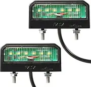 SPARKMOTO 2 PCS LED License Plate Lights 12V 24V Universal, Cold White Bright LED Number Plate Lights For Trailer Caravan Truck,Emark Approval, IP67 Waterproof Trailer Registration Plate Light LED